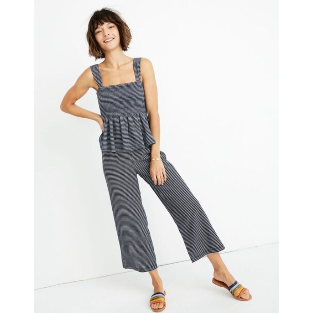 Women's Madewell Texture & Thread Pull-On Relaxed Pants in Stripe Comfort S EUC